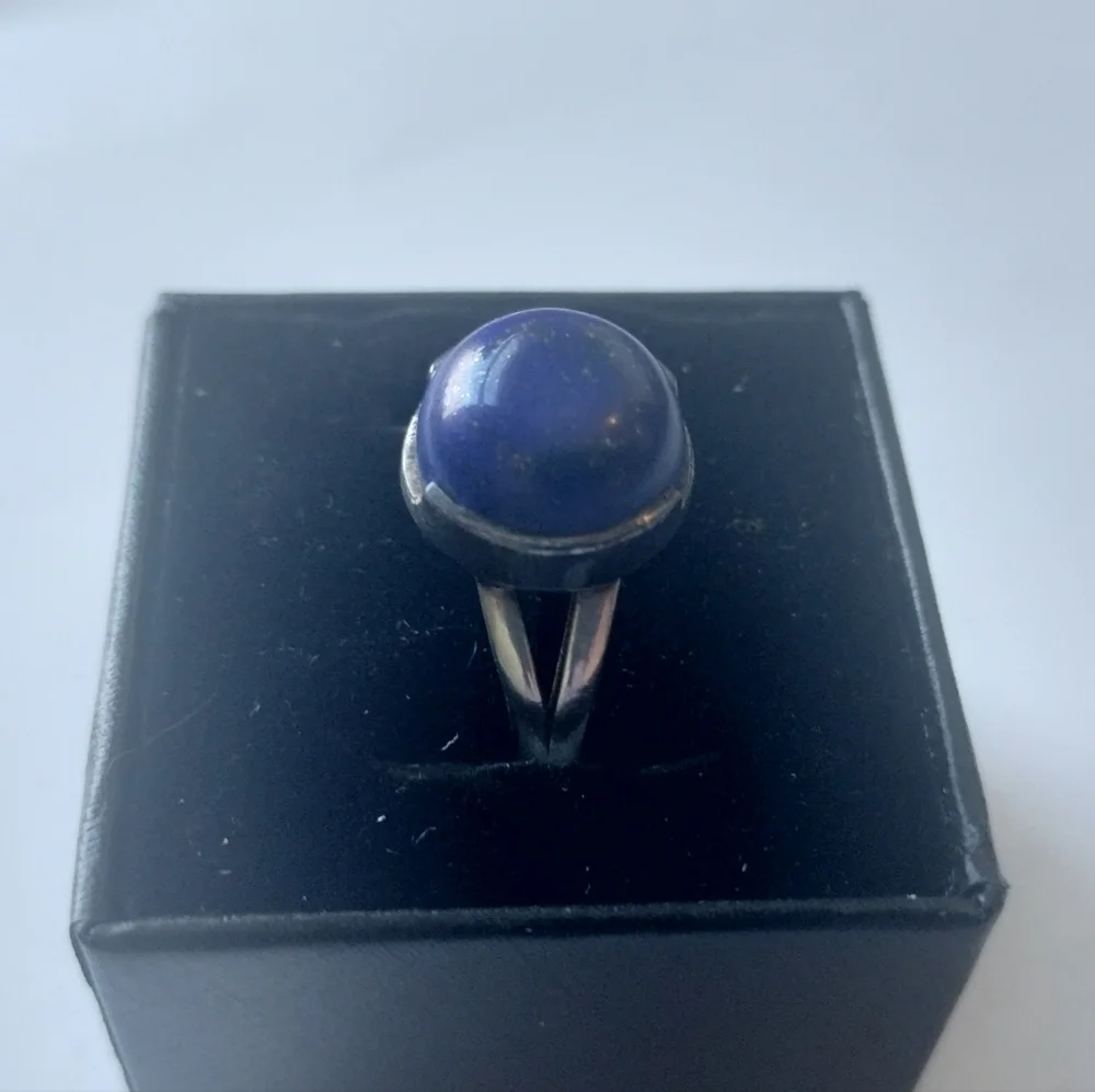 Vintage Sterling Native American Lapis Lazuli Large Cabochon Ring